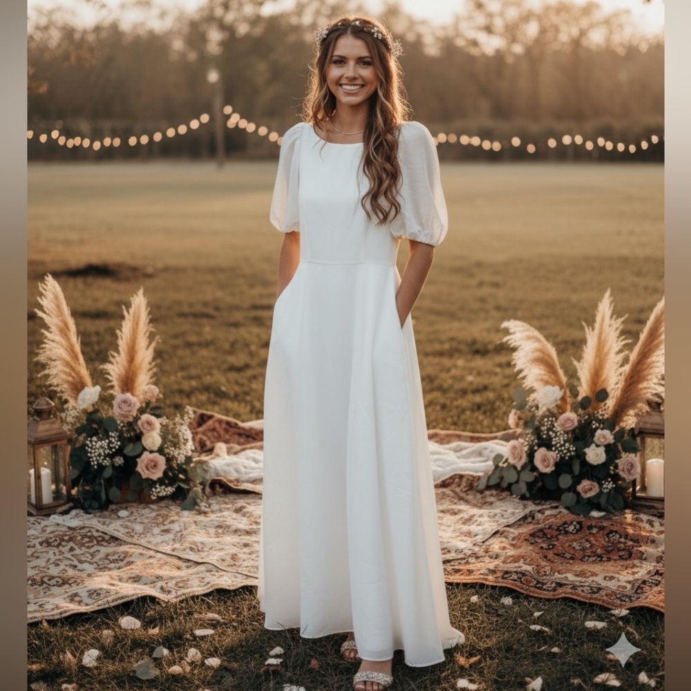 Mestiza New York Faye Sample Dress Ivory White Sample Bohemian Sz 6